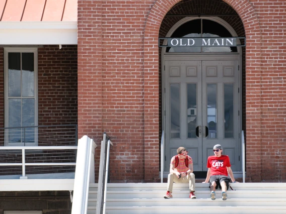 Students at Old Main